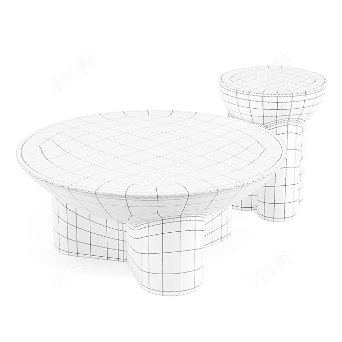 Lagos Modern Metal Drum Tables 3D model image 5