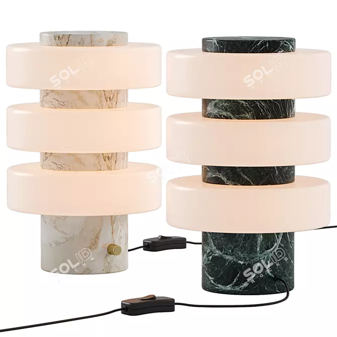 Elegant Mercury Marble Table Lamp 3D model image 1