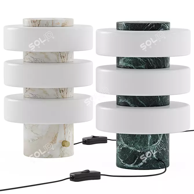 Elegant Mercury Marble Table Lamp 3D model image 4