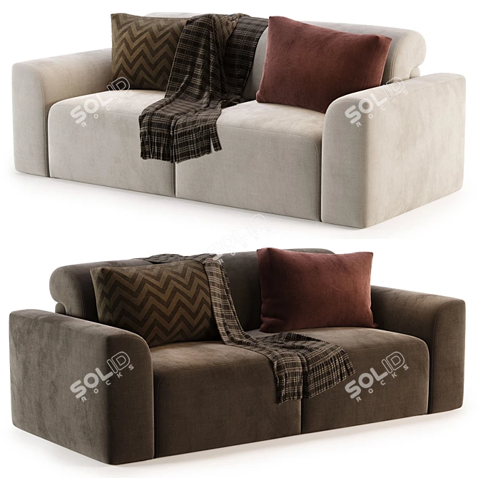 Elegant Corner Sofa Baivin Soft 3D model image 1
