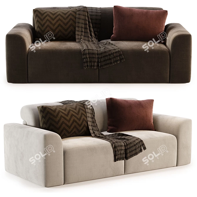 Elegant Corner Sofa Baivin Soft 3D model image 2
