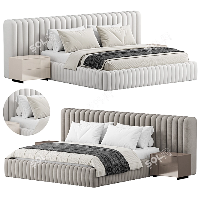 Elegant modern UNI_Bed 2015 3D model image 1