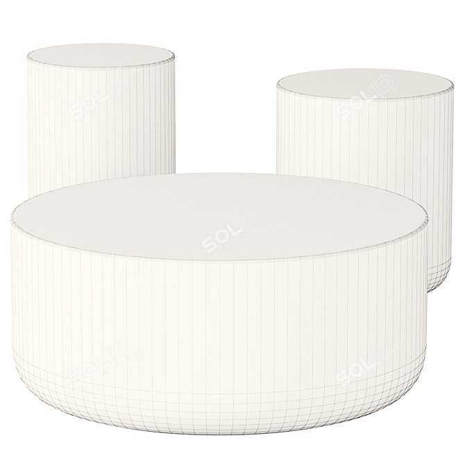 Cimento Zitella Stone Table Set 3D model image 2