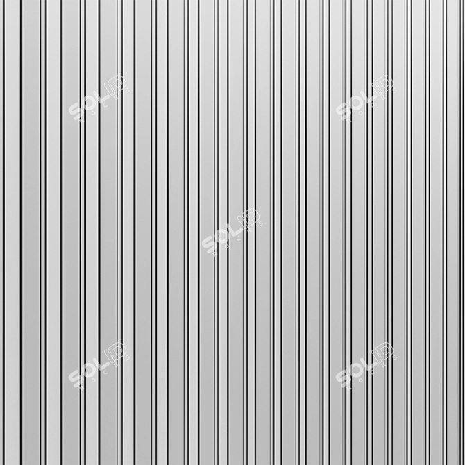 Brass Inlay Wood Wall Panels 3D model image 6