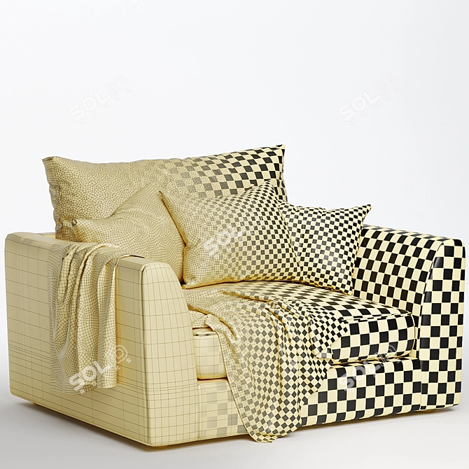 Stylish Hadleigh Armchair with Cushions 3D model image 5