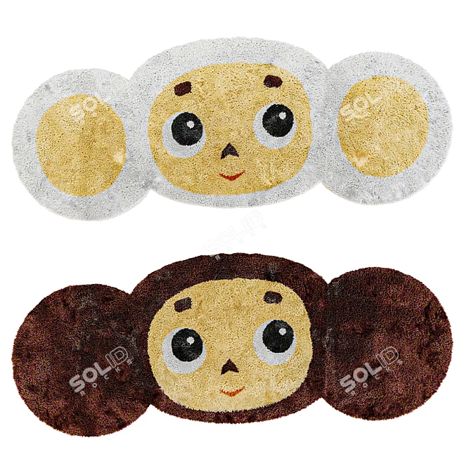 Cheburashka High-Pile Rug 3D model image 1