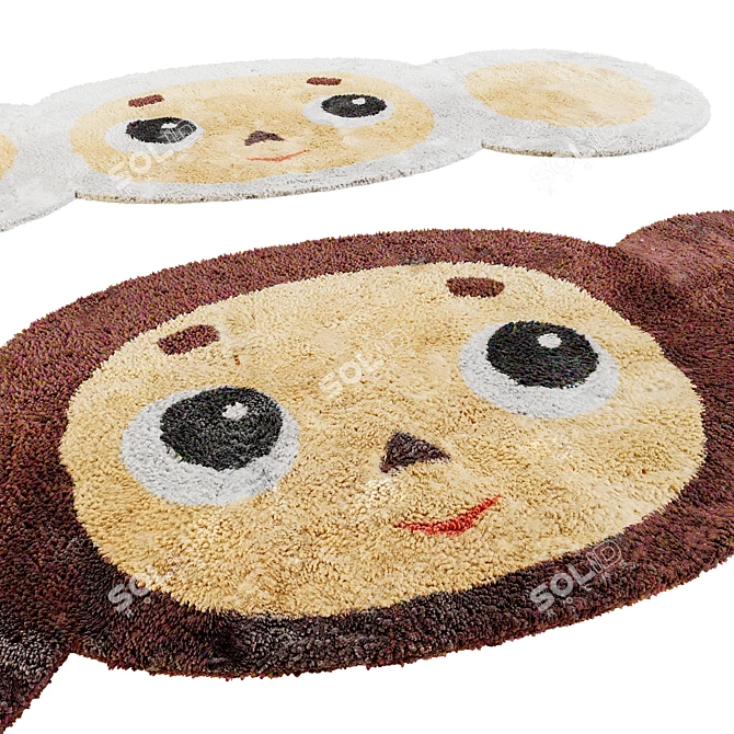 Cheburashka High-Pile Rug 3D model image 2