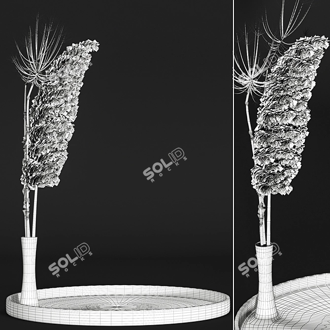 Elegant Tri-Vase Bouquet Arrangement 3D model image 6