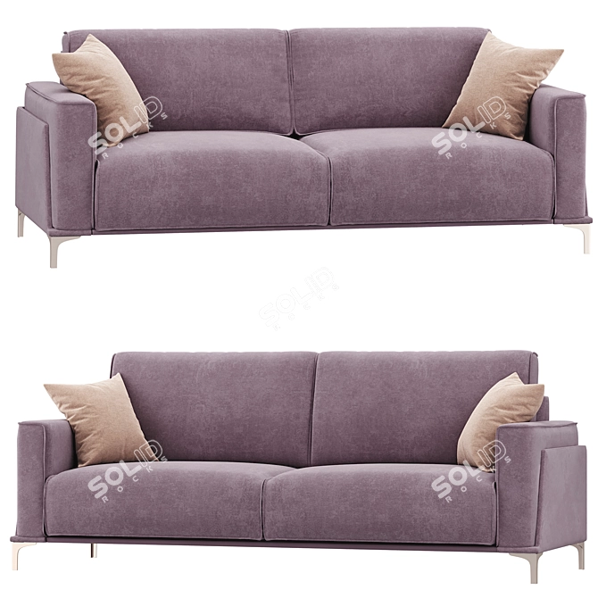 Elegant Enkel Sofa 3D model image 1