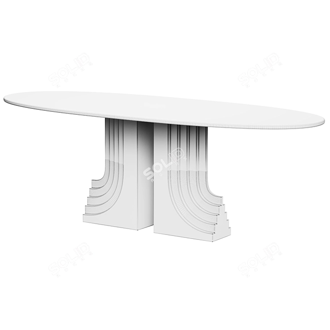 Marble Oval Dining Table decadentietfashion 3D model image 3