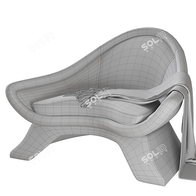 Serene Cocoon Meditation Chair 3D model image 6