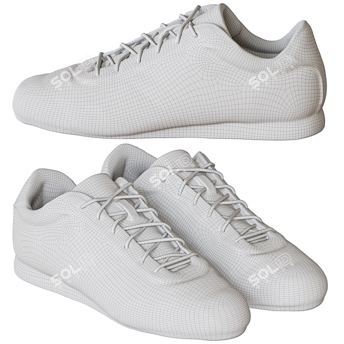 Athletic Sneakers Shoes - Breathable Texture 3D model image 3