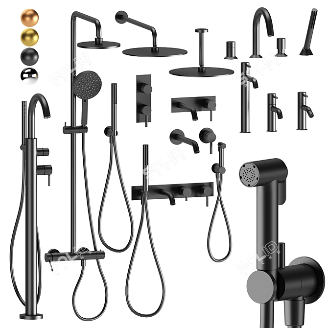 Fantini Nostromo Bathroom Fixtures Set 3D model image 1