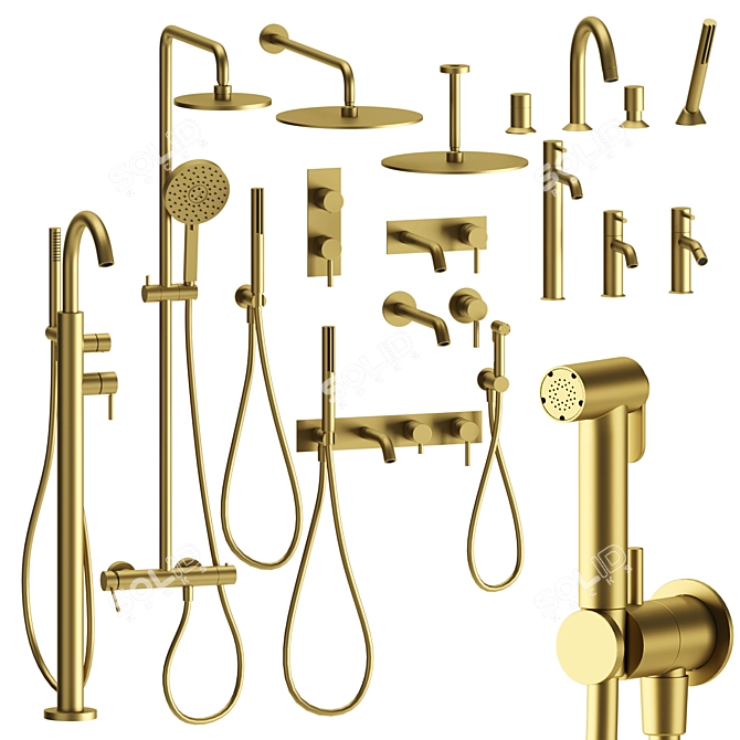 Fantini Nostromo Bathroom Fixtures Set 3D model image 4