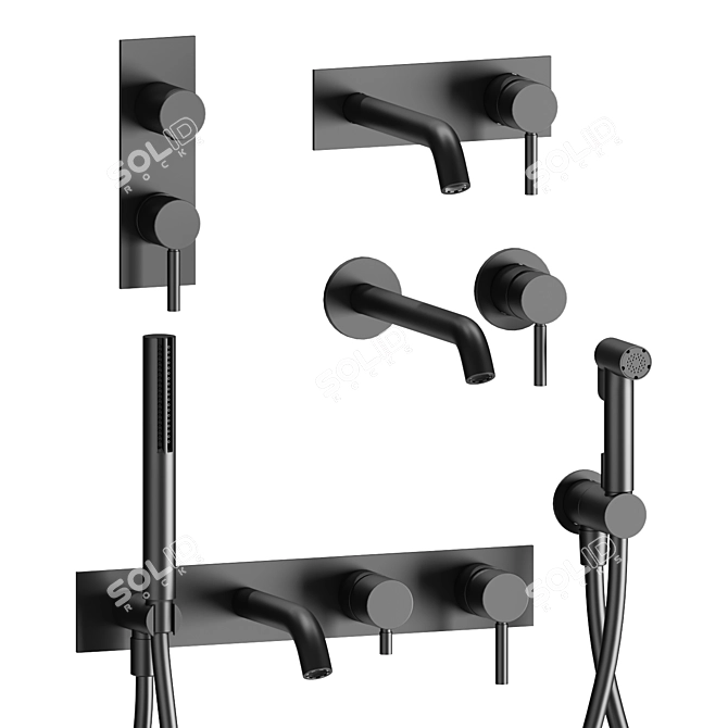 Fantini Nostromo Bathroom Fixtures Set 3D model image 6