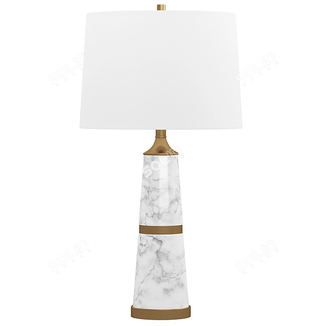 Faux Marble Table Lamp, Contemporary Design 3D model image 1