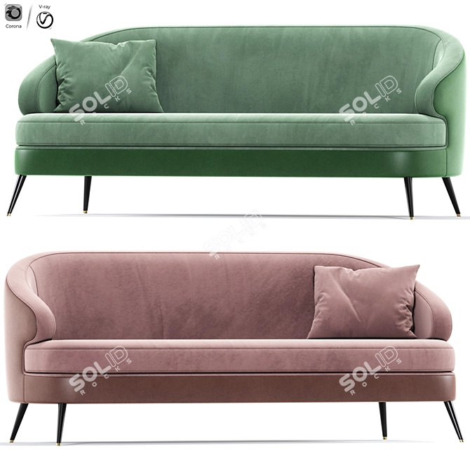 Luxury Xangai Sofa Set 3D model image 1