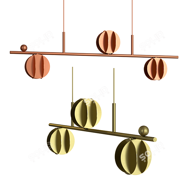 Suprematist Geometric EL Lamp Art 3D model image 1