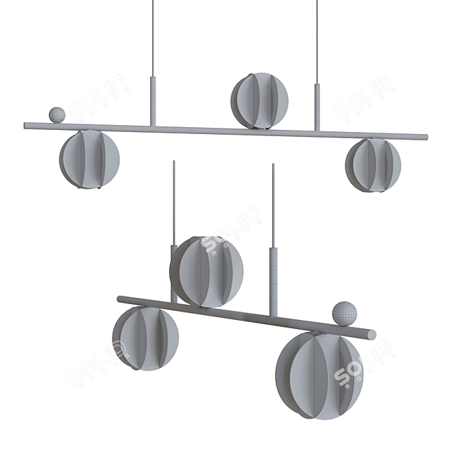 Suprematist Geometric EL Lamp Art 3D model image 2