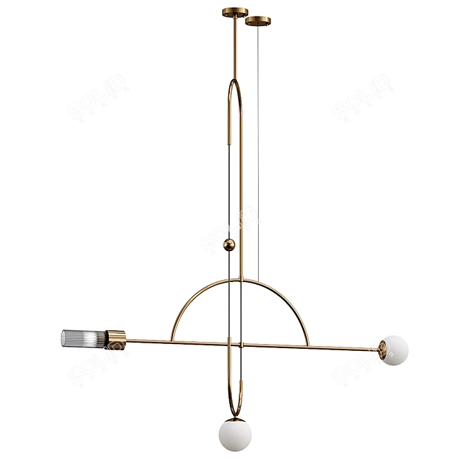 Elegant Tortona Suspension Lamp 3D model image 1