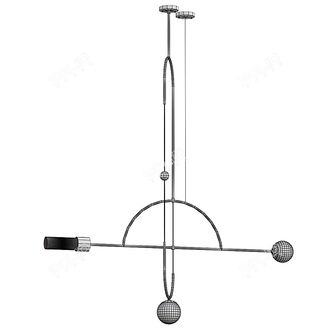 Elegant Tortona Suspension Lamp 3D model image 3