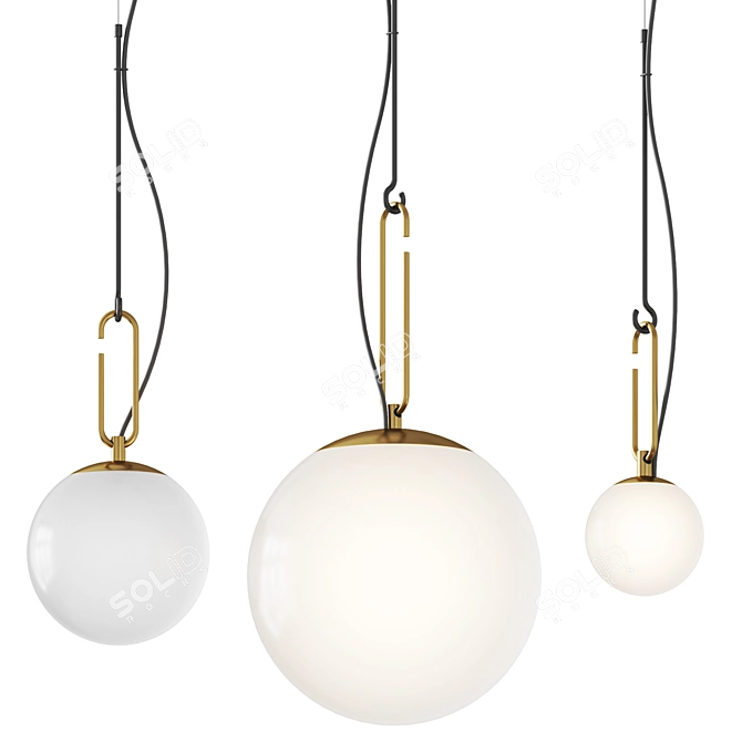 Modern Glass LED Pendant Light 3D model image 1