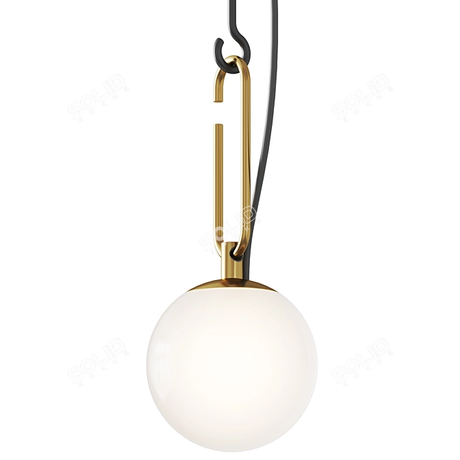 Modern Glass LED Pendant Light 3D model image 2