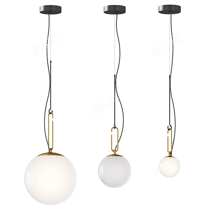 Modern Glass LED Pendant Light 3D model image 3