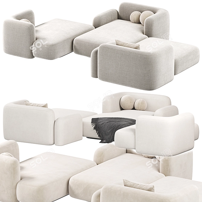 Contemporary Pop Sofa Design 3D model image 2