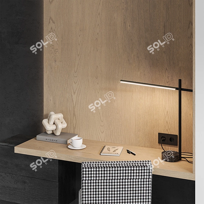 Cozy Workspace Set with Accessories 3D model image 3