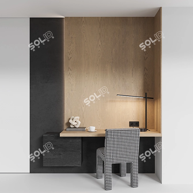 Cozy Workspace Set with Accessories 3D model image 4