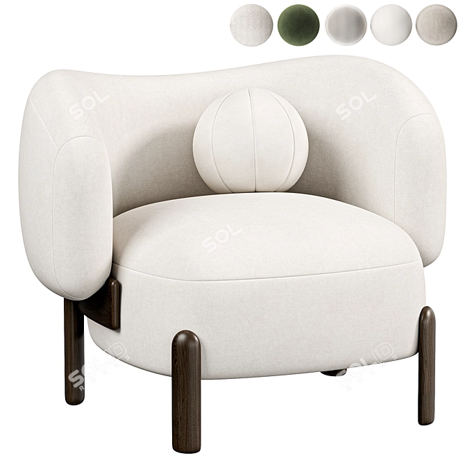 Elegant Moon Armchair: 2015 Version 3D model image 1