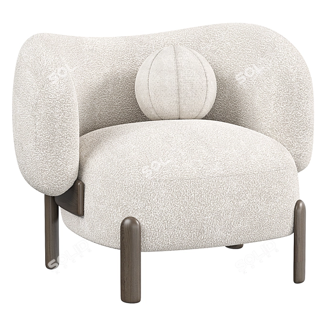 Elegant Moon Armchair: 2015 Version 3D model image 2