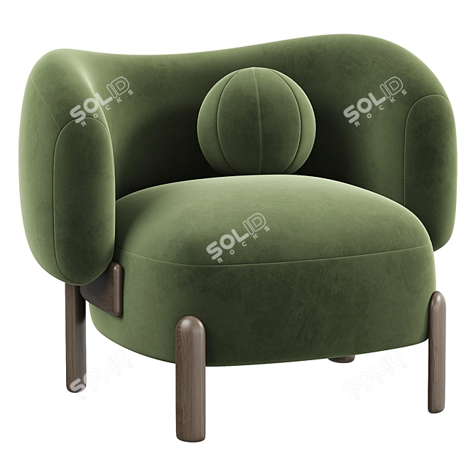 Elegant Moon Armchair: 2015 Version 3D model image 3