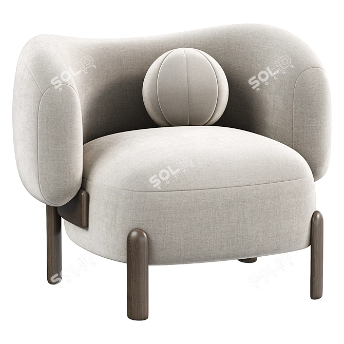 Elegant Moon Armchair: 2015 Version 3D model image 4