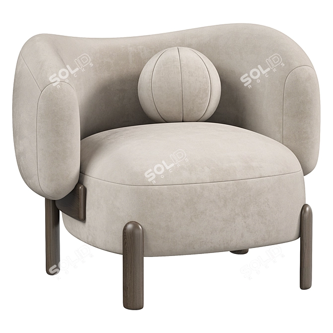 Elegant Moon Armchair: 2015 Version 3D model image 5