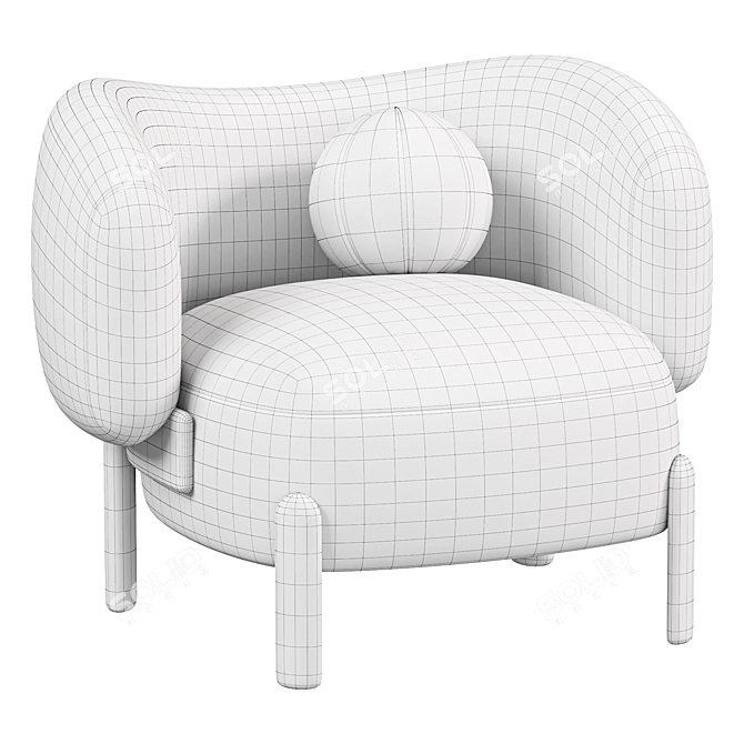 Elegant Moon Armchair: 2015 Version 3D model image 6