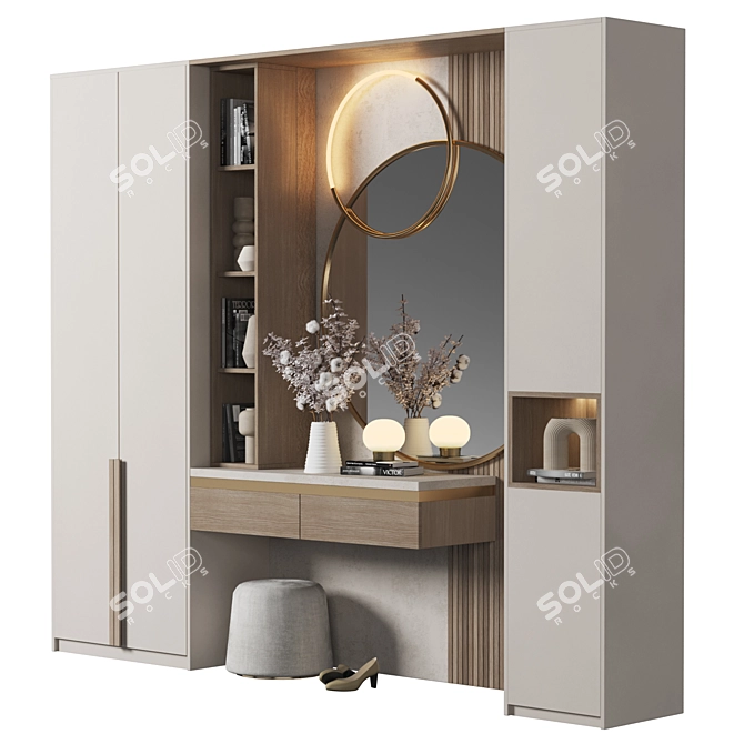 Elegant Modular Hallway Furniture 3D model image 2