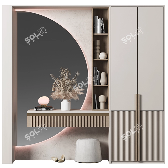 Premium Wooden Hallway Furniture 3D model image 1