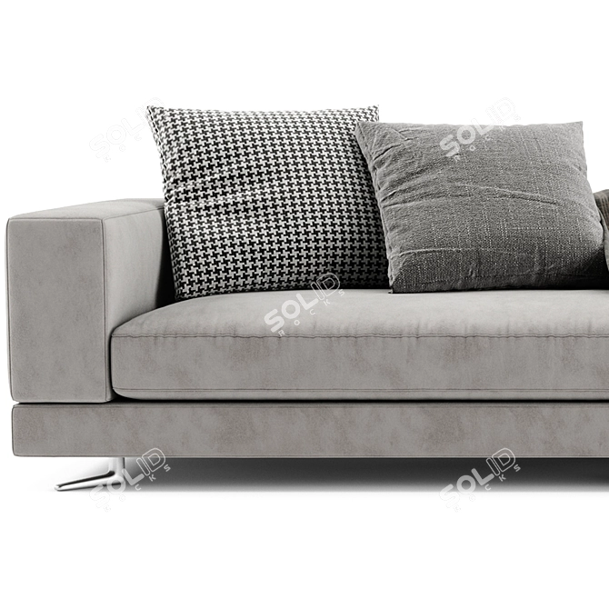 Sleek White Modular Sofa Set 3D model image 4