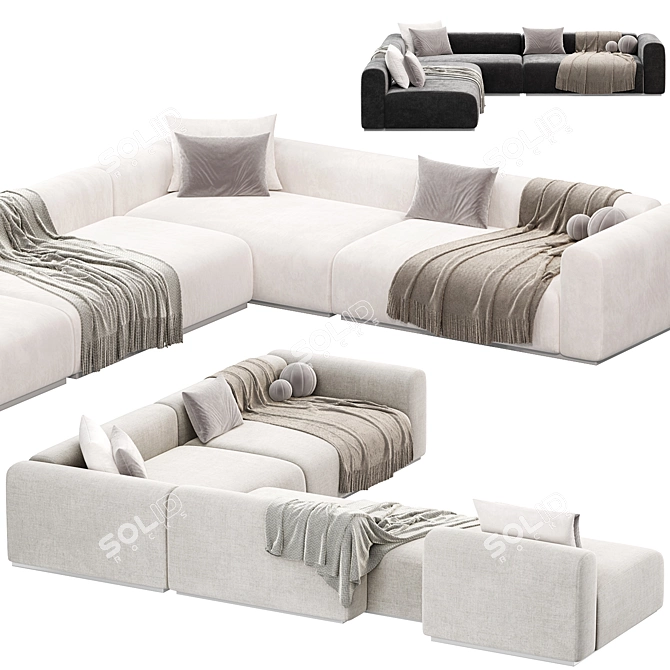 Modern MAHÈ Sofa 3D Model 3D model image 2