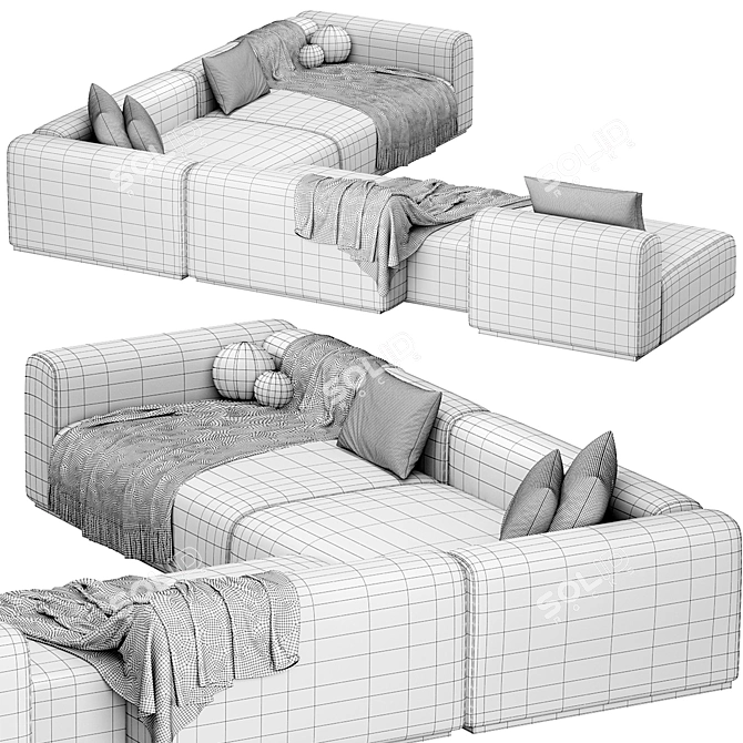 Modern MAHÈ Sofa 3D Model 3D model image 4