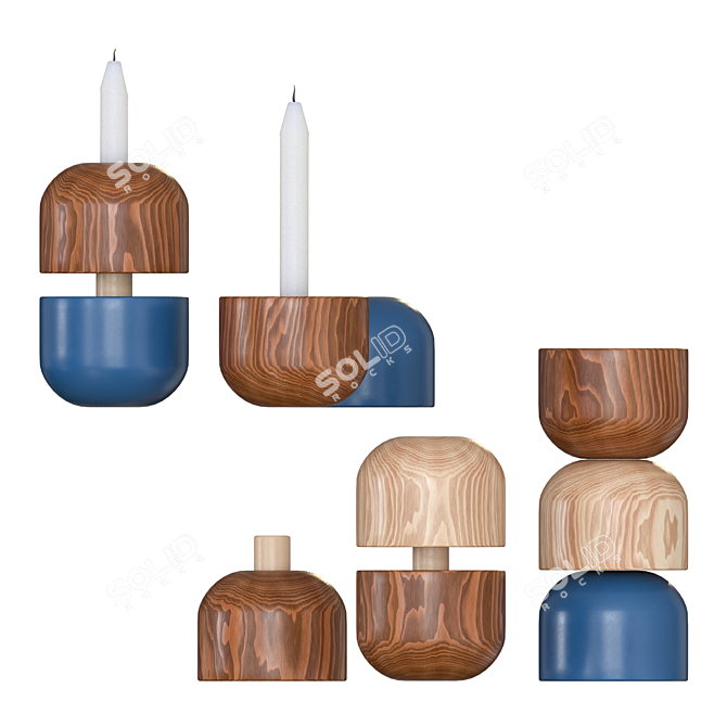 Transforming Futuristic Candle Holders 3D model image 3