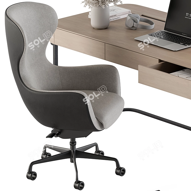 Executive Desk - Modern Workstation 3D model image 4