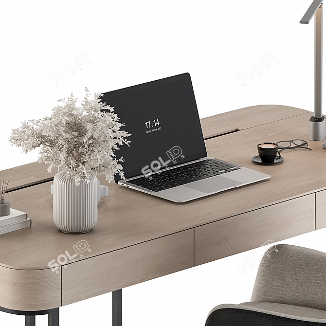 Executive Desk - Modern Workstation 3D model image 5