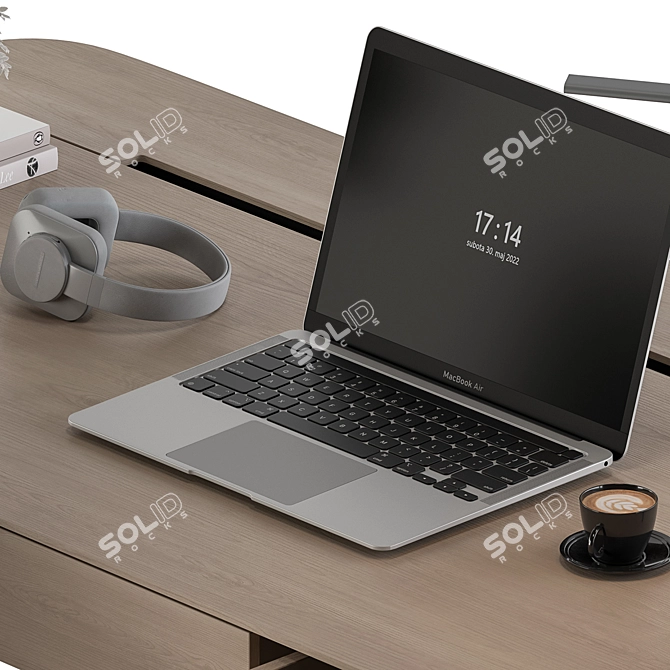 Executive Desk - Modern Workstation 3D model image 6