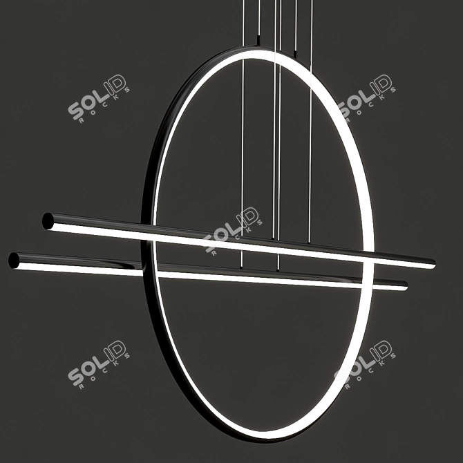 Sleek Modern LED Pendant Chandelier 3D model image 2