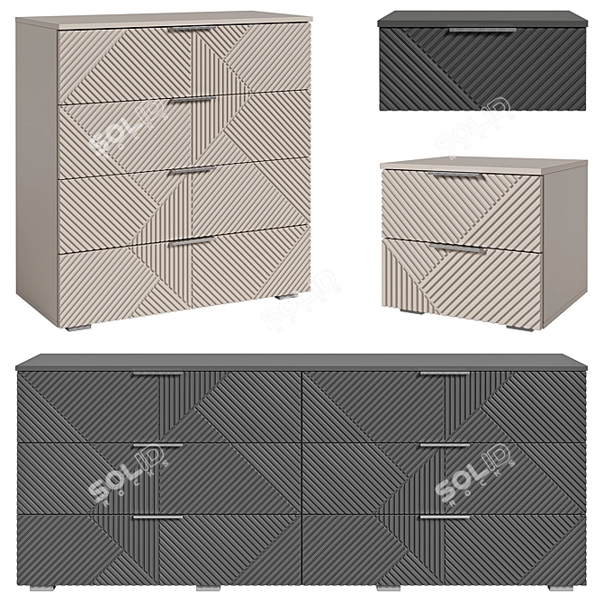 Shelton Bedside Tables / Dressers 3D model image 1