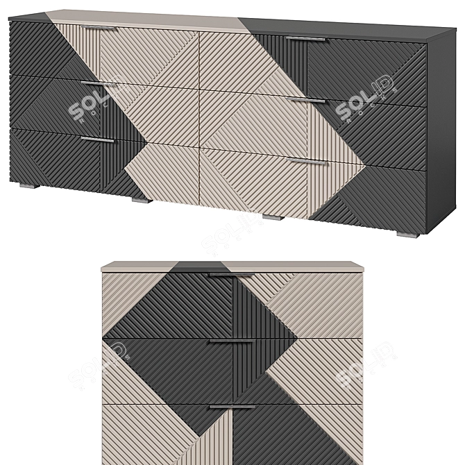 Shelton Bedside Tables / Dressers 3D model image 2