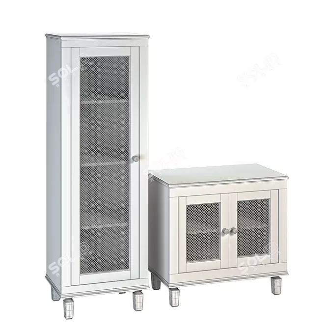 Sausalito Wood Floor Cabinet Storage 3D model image 6